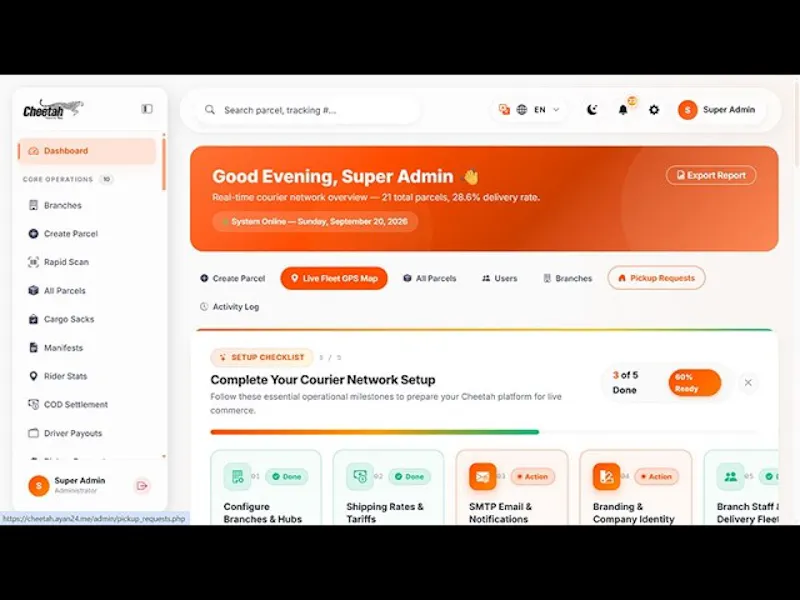 Cheetah Courier Management System & WMS screenshot 1 (video preview)