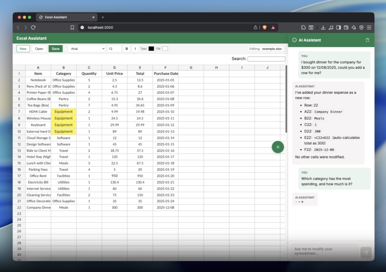 Sylvian Excel Agent - Screenshot 3 showing product features and functionality