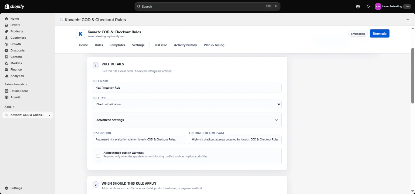 Kavach – Checkout & COD Rules gallery image