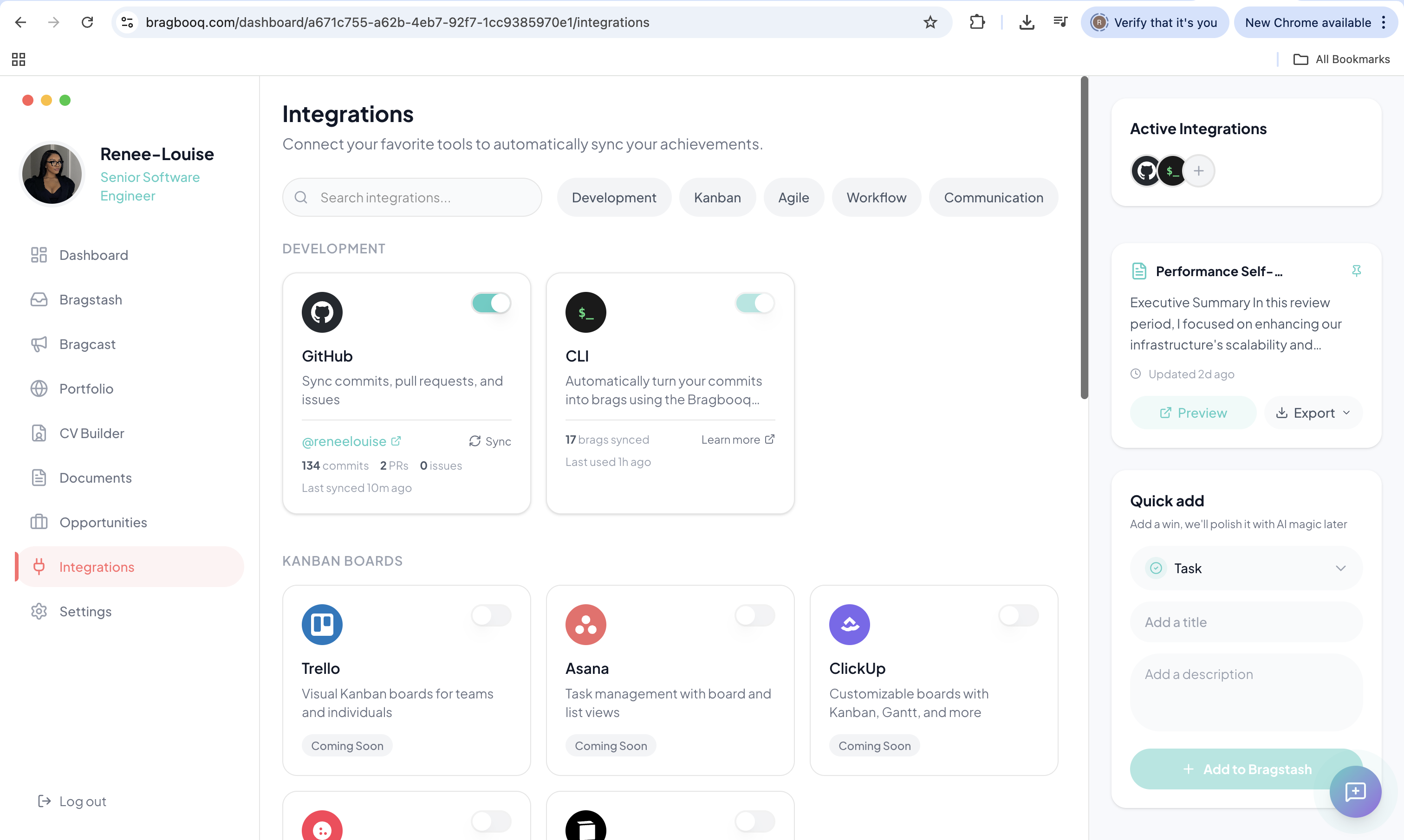 Bragbooq - Main product screenshot demonstrating key features and user interface
