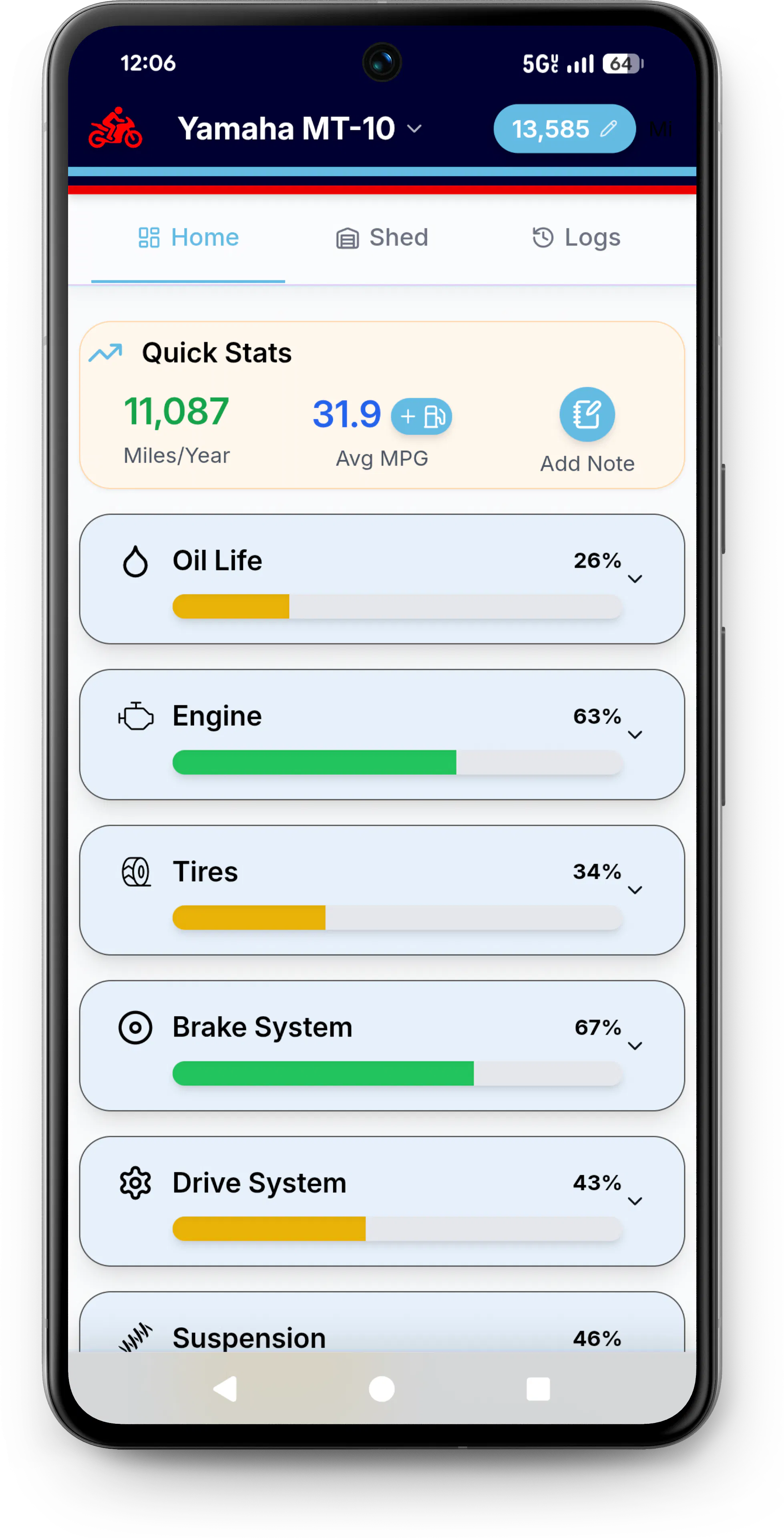 Moto Shed - ultimate maintenance tracker gallery image