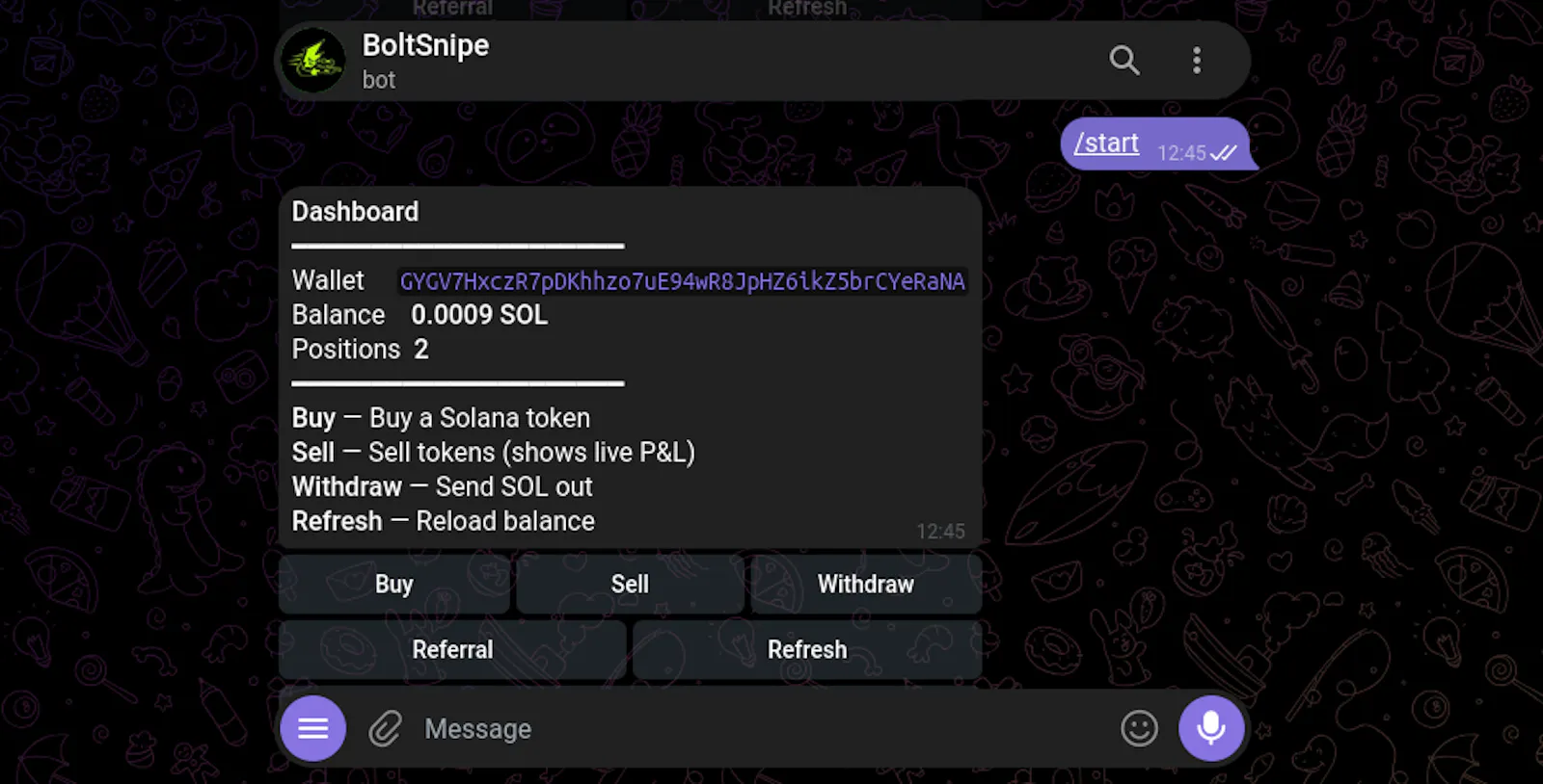 BoltSnipe — Solana Trading Bot screenshot 2