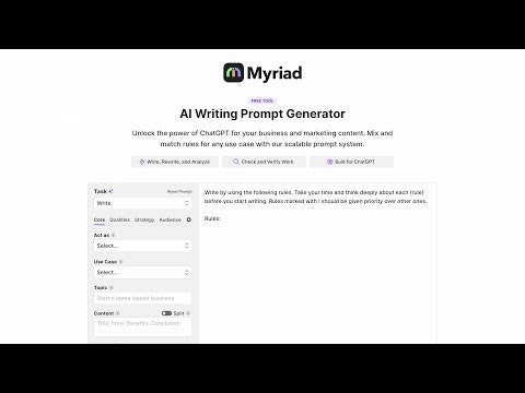 Myriad: AI Content Prompt Generator gallery image