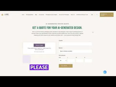 Online Quote Tool for AI Packing Designs gallery image