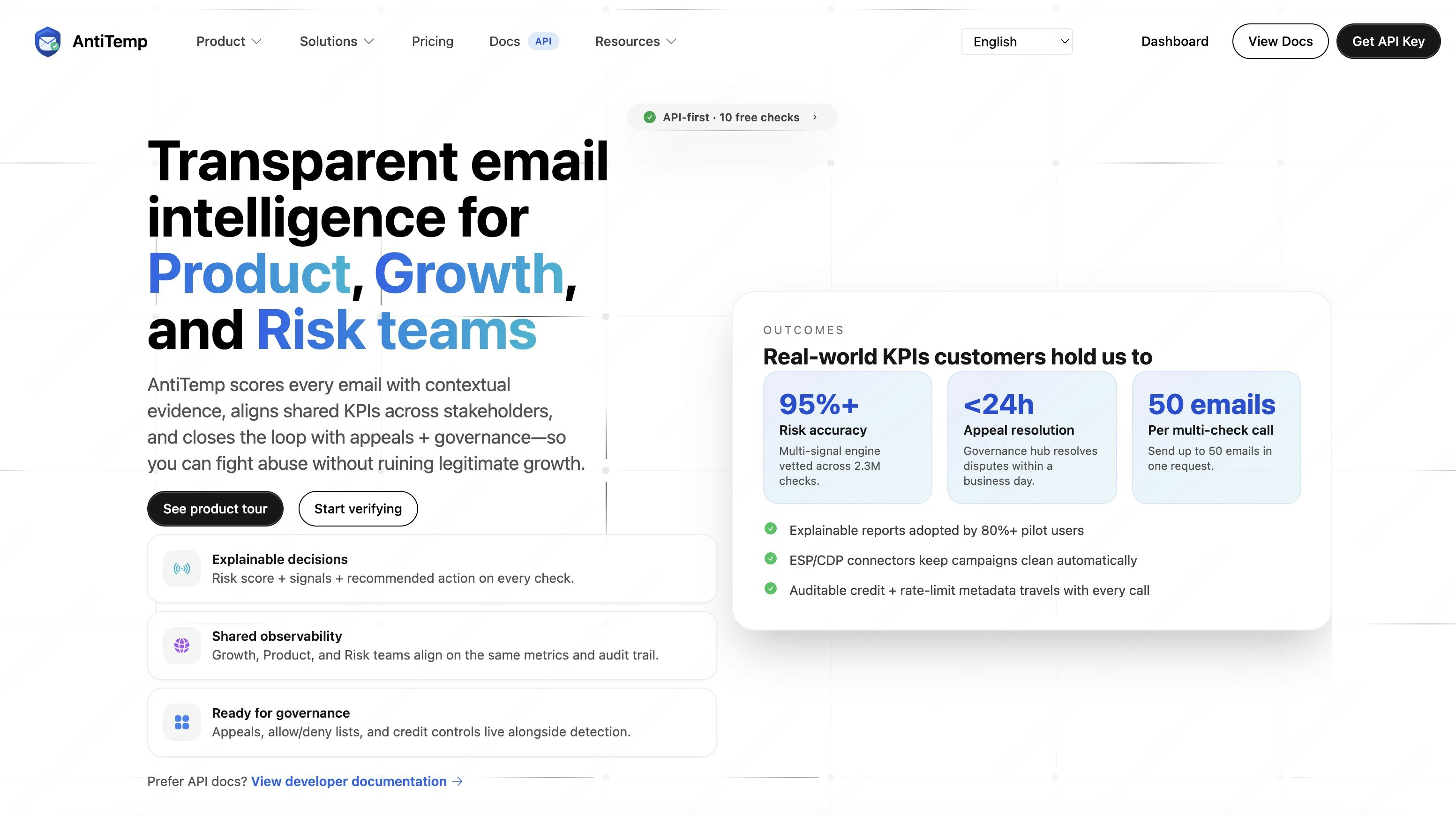 AntiTempMail - Main product screenshot demonstrating key features and user interface