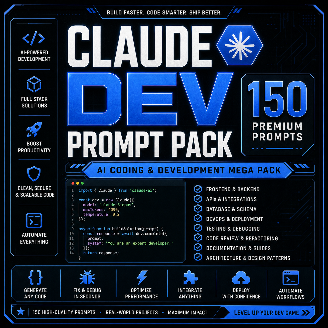 Claude Dev Prompt Pack 150 