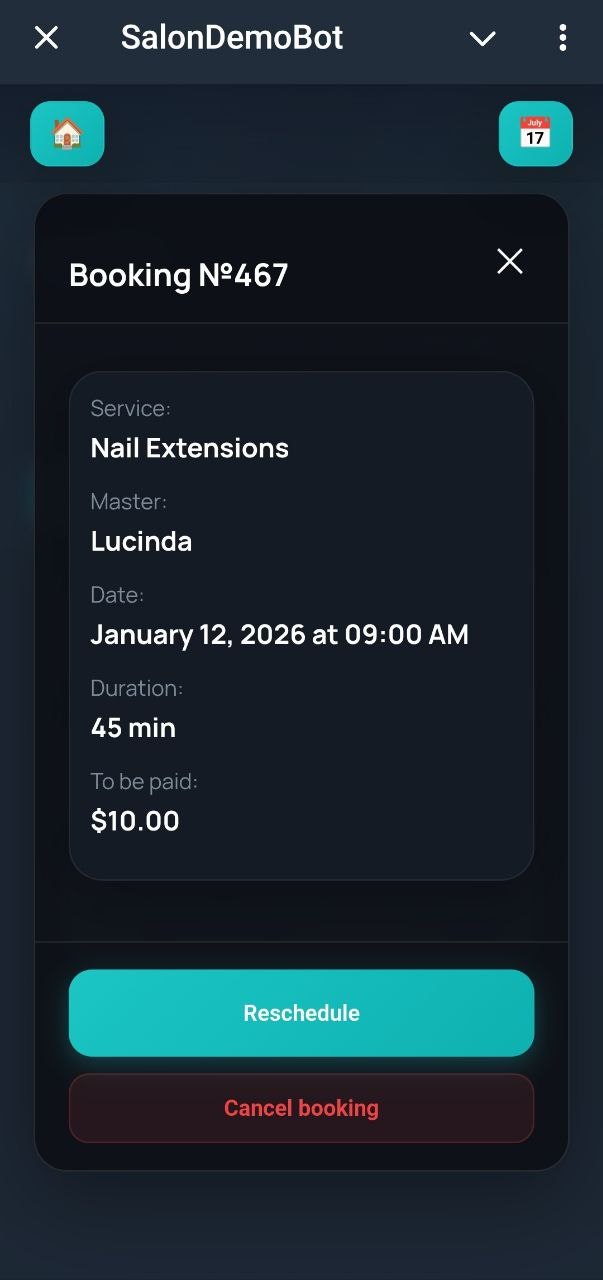 SalonBot — Telegram Booking System gallery image