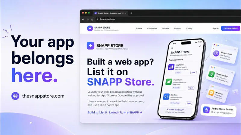SNAPP Store — Web App Marketplace screenshot 1 (video preview)