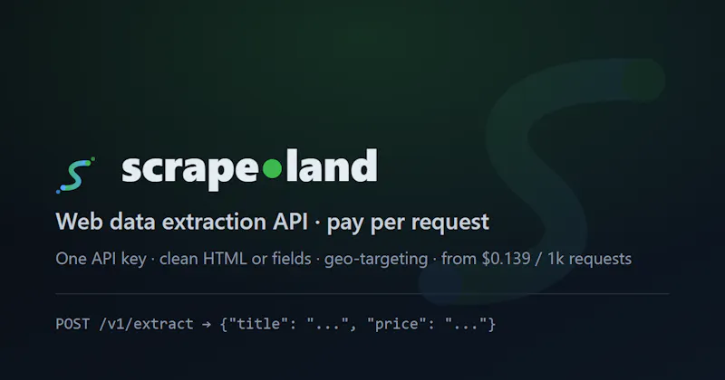 scrape.land screenshot 2