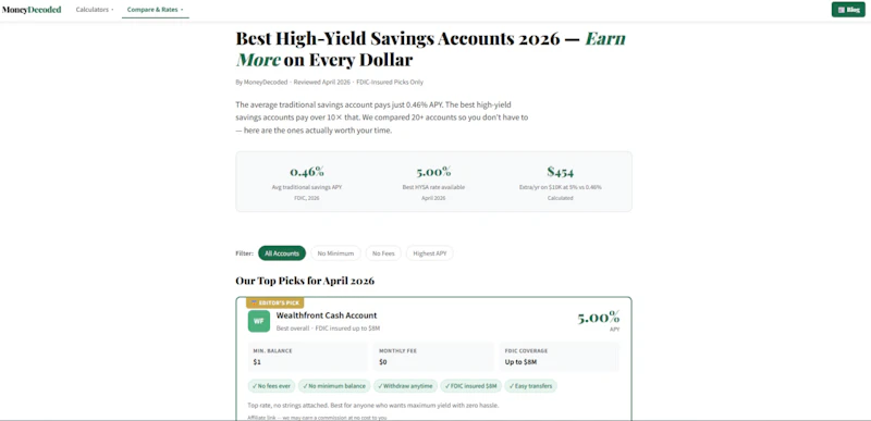 Free Financial Tools — MoneyDecoded screenshot 3