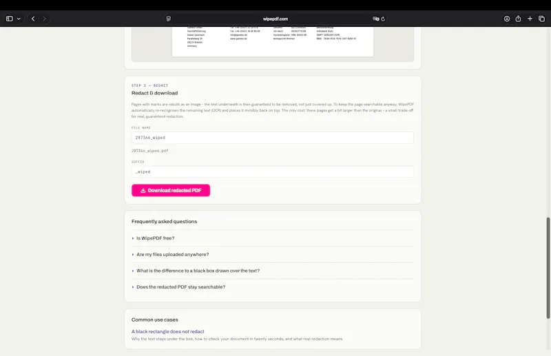 WipePDF screenshot 3