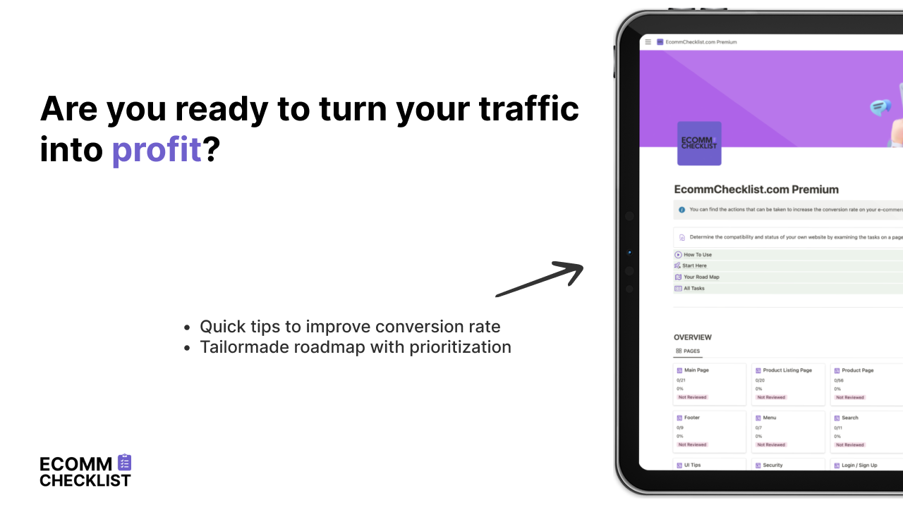 ecommCheckList 개념 템플릿 - 드래그 앤 드롭 시스템을 사용하여 전자 상거래 변환 로드맵을 만듭니다 미디어 3