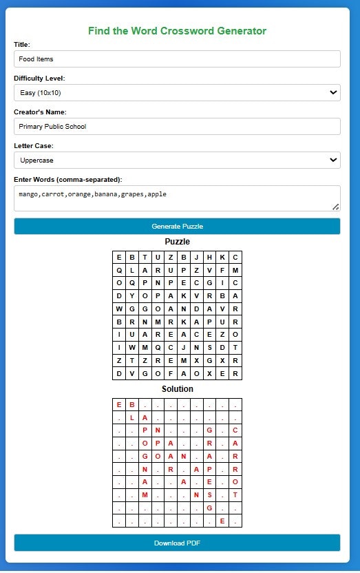 단어 검색 퍼즐을 만듭니다 - Custom Crossword 게임 생성기라는 단어를 찾으십시오. 미디어 4