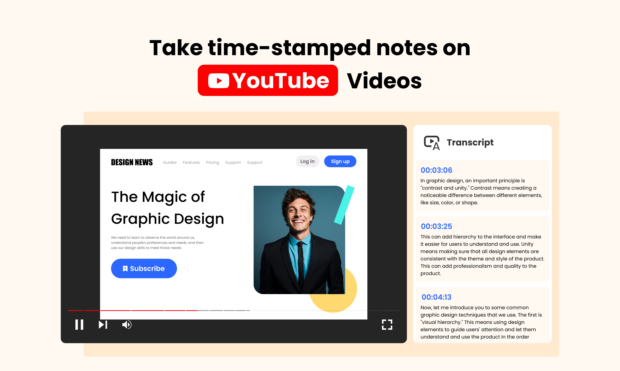 Média Take de note vidéo YouTube - Outil gratuit pour prendre des notes à temps d'heure sur les vidéos YouTube 3