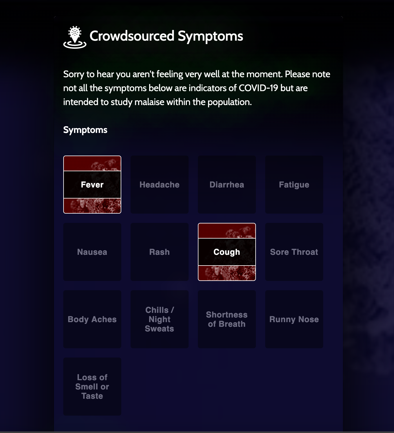 Realtime Crowdsourcing of COVID-19 (UK) gallery image