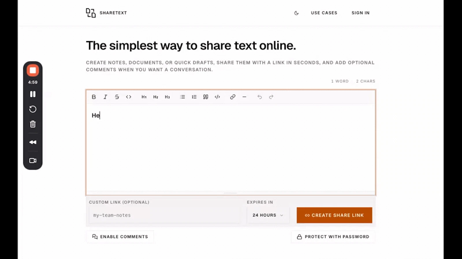 Sharetext screenshot 1 (video preview)