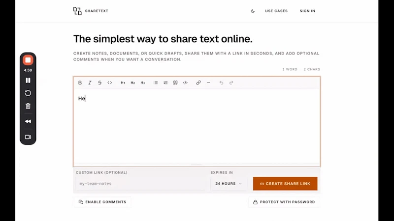 Sharetext screenshot 1 (video preview)