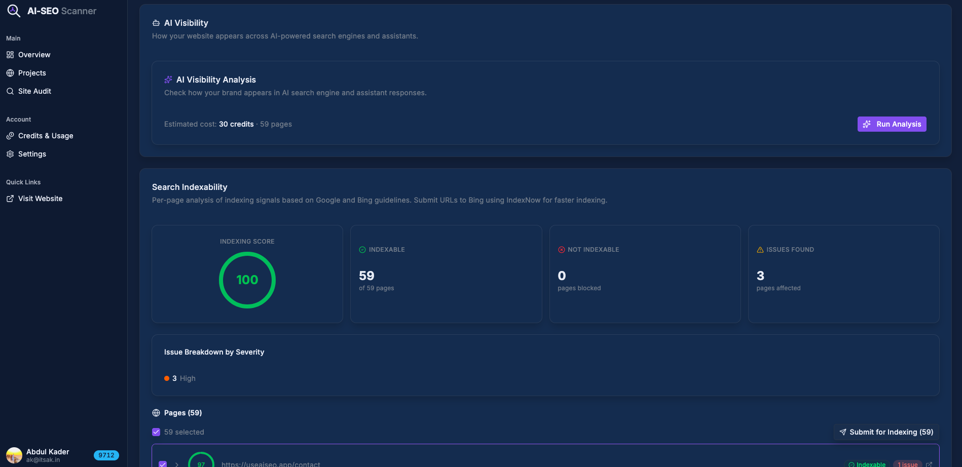 AI SEO Scanner - AI-powered SEO audits gallery image