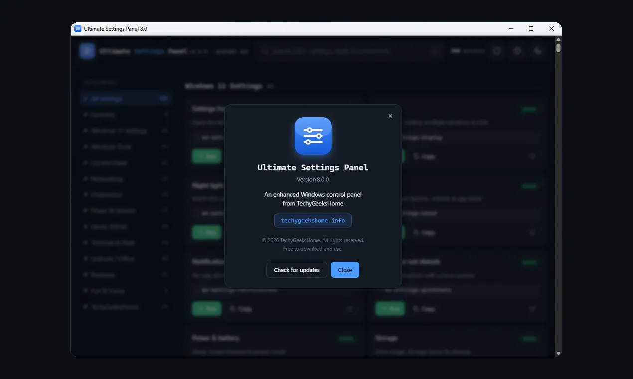 Ultimate Settings Panel gallery image