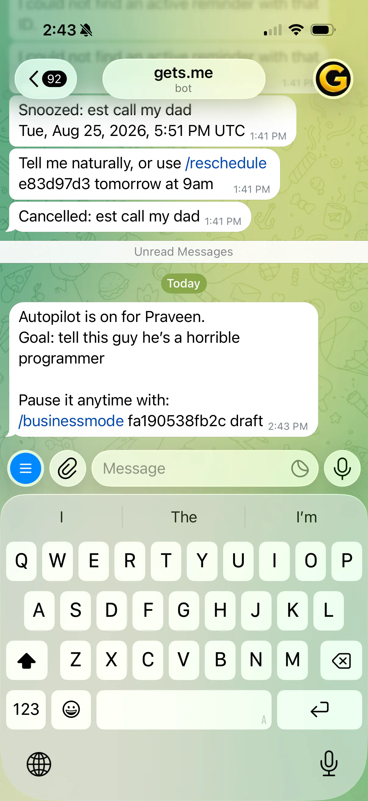 Gets.me - Free AI Agent inside Telegram gallery image