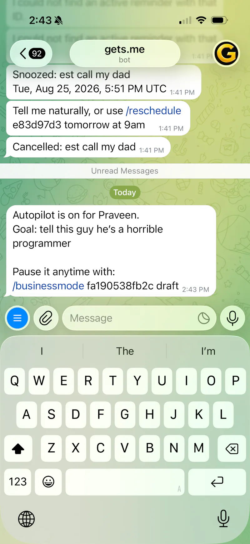 Gets.me - Free AI Agent inside Telegram screenshot 3