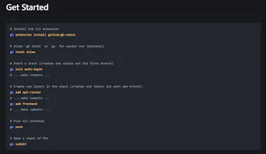 GitHub Stacked PRs 畫廊圖片