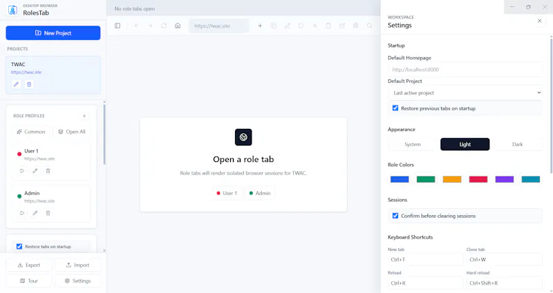 RolesTab screenshot 3