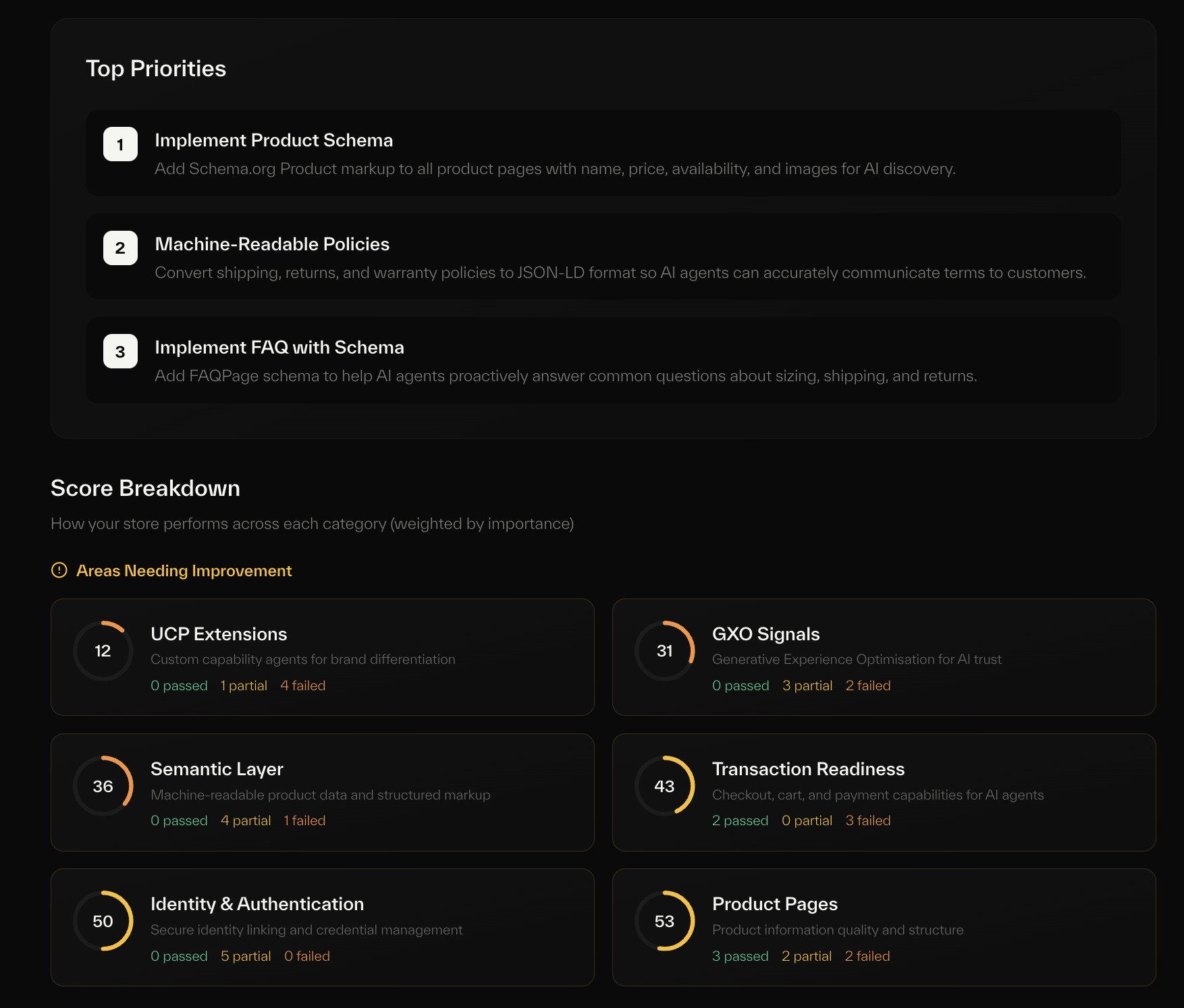 UCP Readiness Score - Screenshot 3 showing product features and functionality