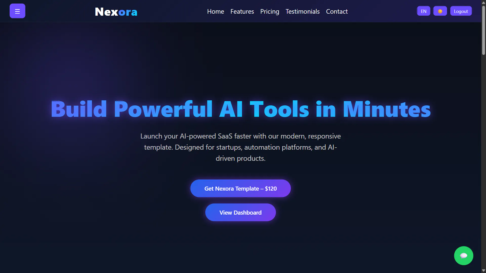Nexora__ AI SaaS Landing Page 專案橫幅
