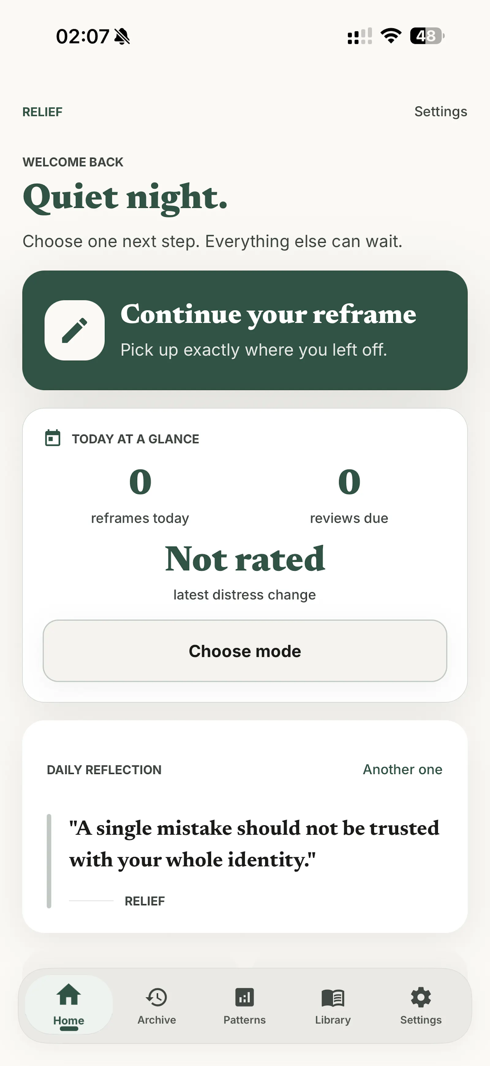Relief - CBT Reframing Tool screenshot 4