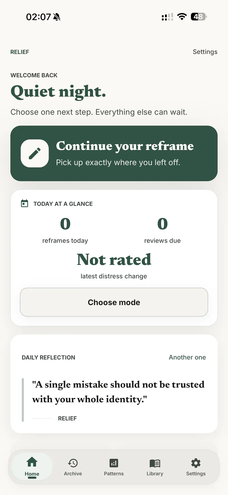 Relief - CBT Reframing Tool screenshot 4
