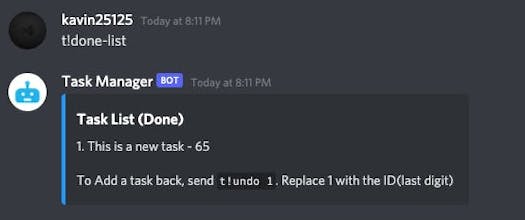 Discord Task Manager Bot gallery image