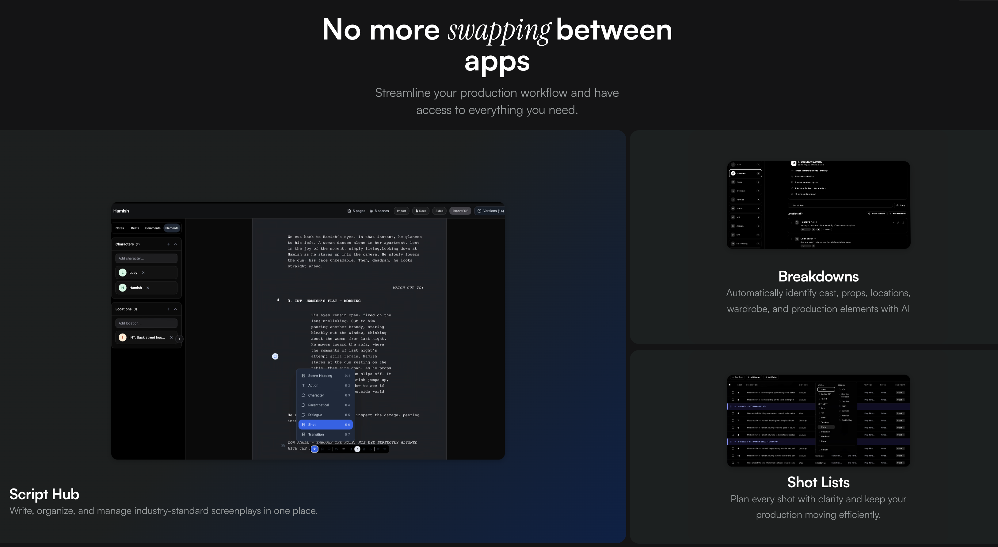 Shotly - Pre-Production Software gallery image