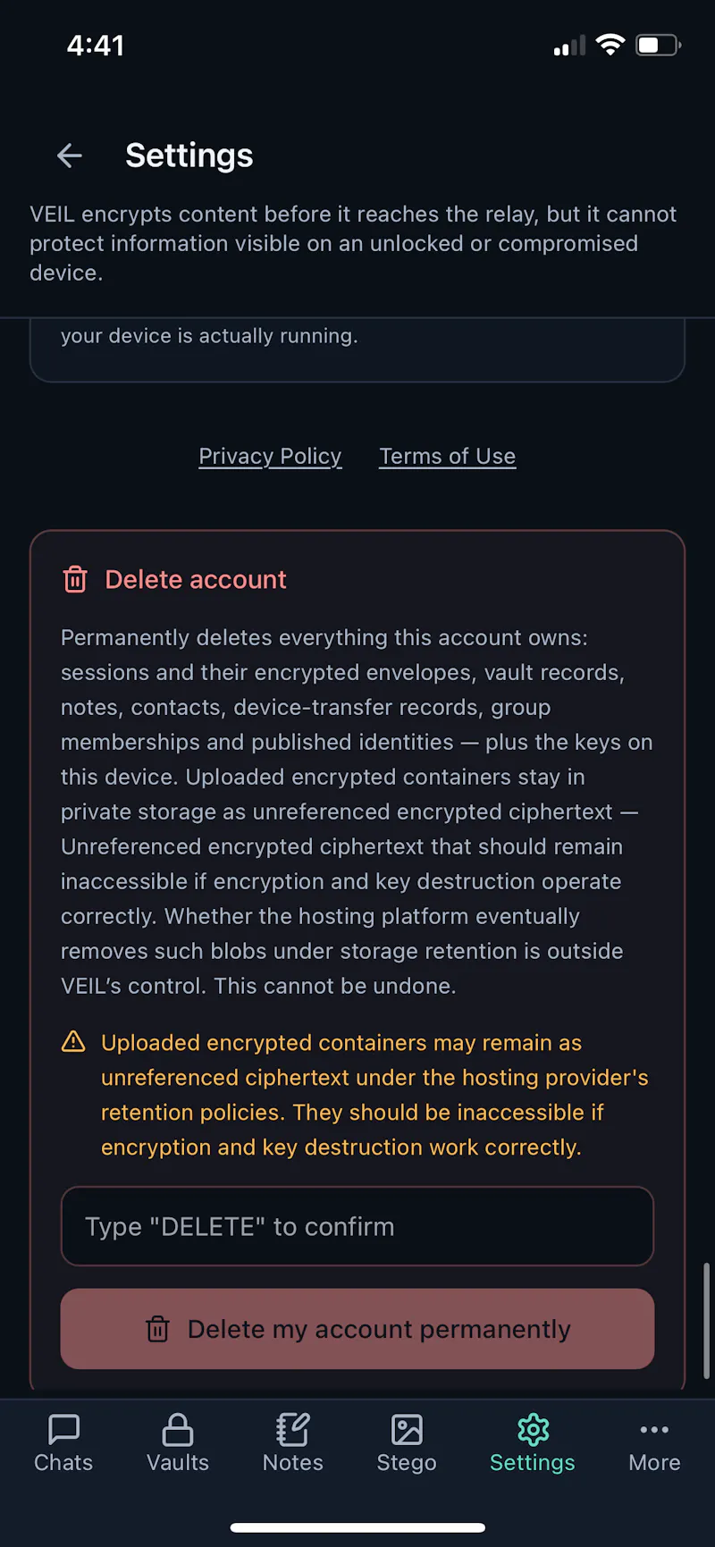 VEIL - More than Encrypted Messaging screenshot 11