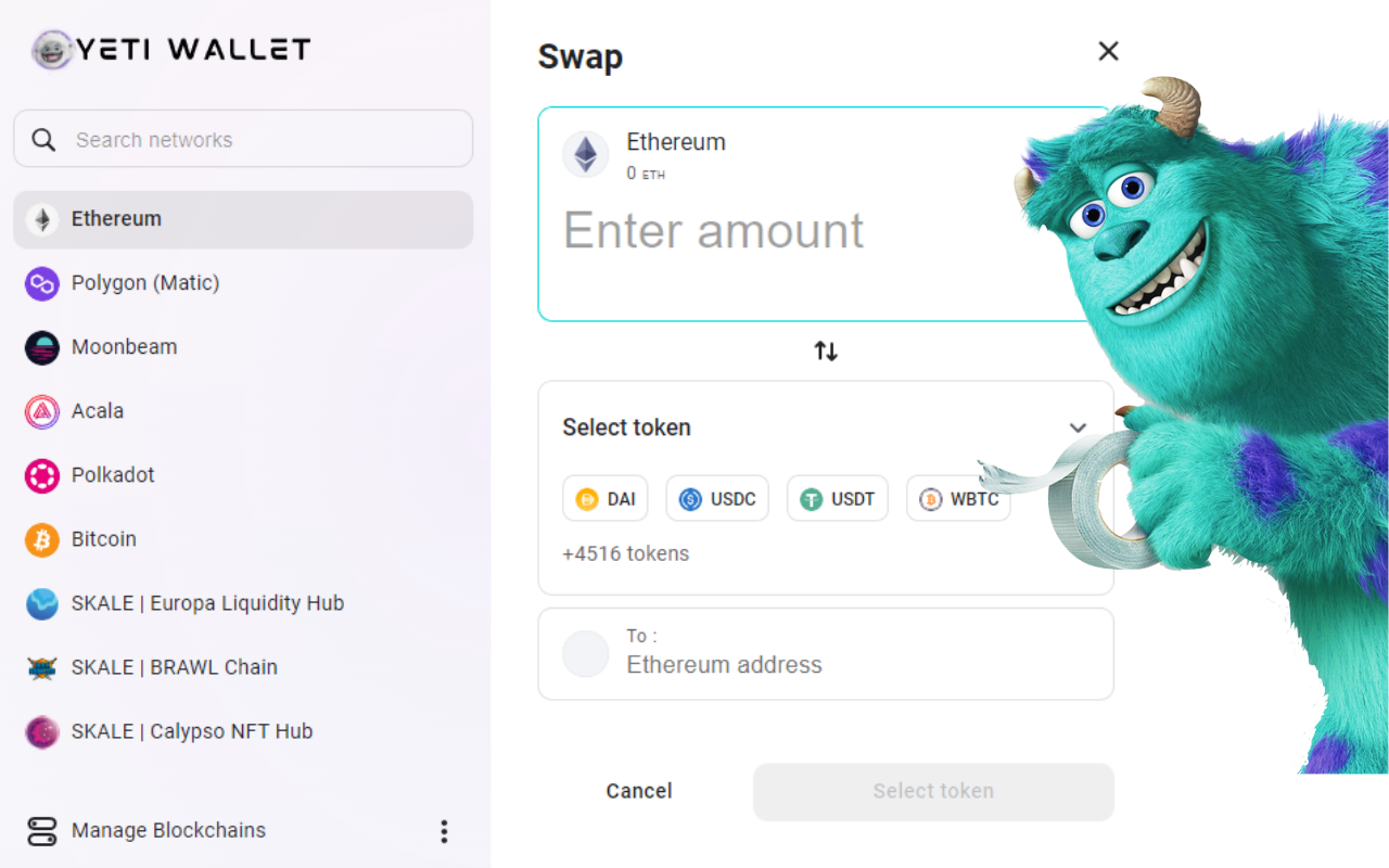 وسائط yeti web3.0 محفظة - سهولة الوصول إلى web3.0 و blockchain 1