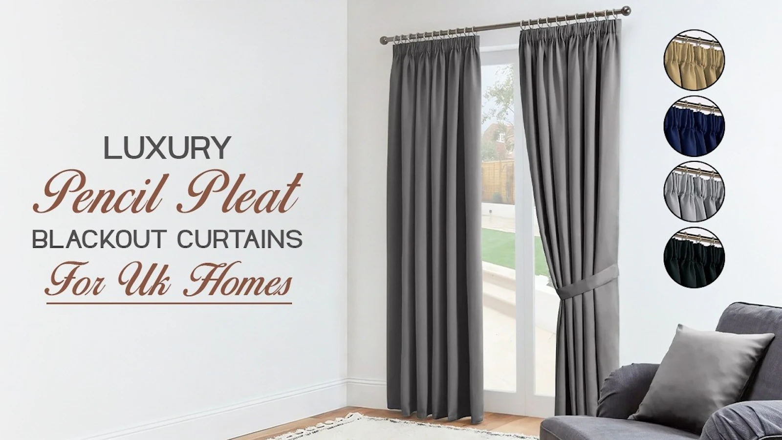 Beige Blackout Curtains Pencil Pleat screenshot 1 (video preview)