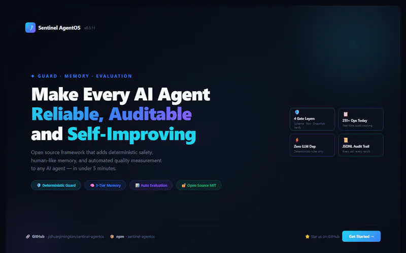 Sentinel AgentOS screenshot 1