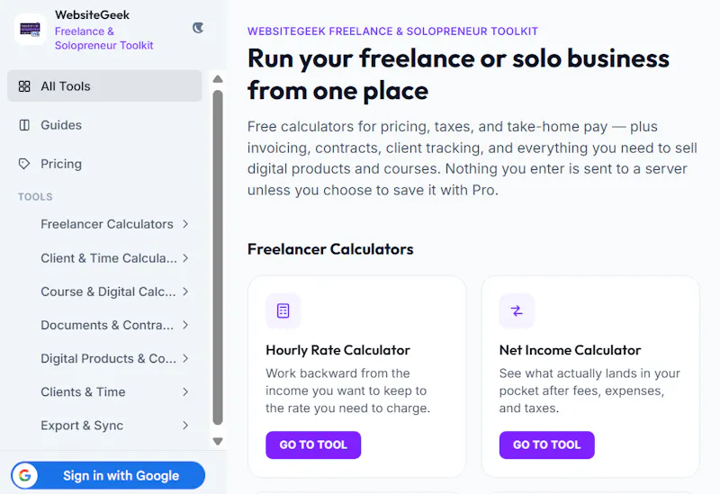 Freelance & Solopreneur Toolkit screenshot 4