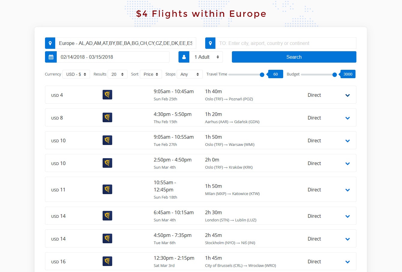 find one way flights