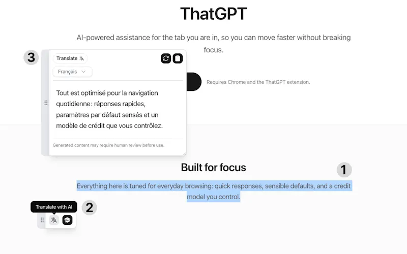 ThatGPT screenshot 2