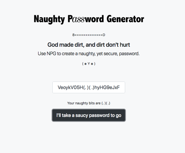 Naughty Password Generator gallery image