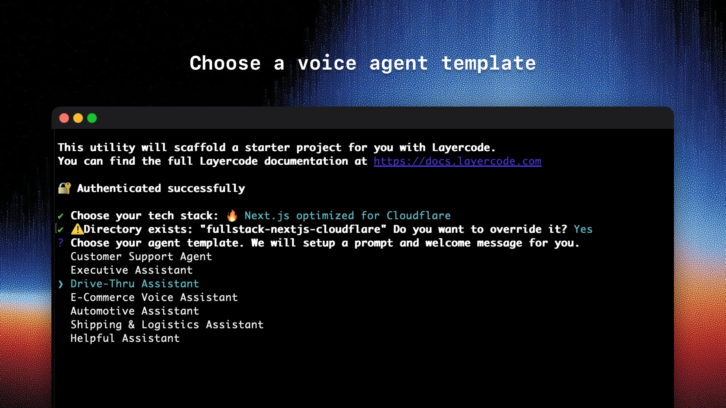 Layercode CLI gallery image