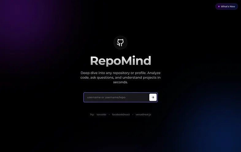 RepoMind - Main product screenshot demonstrating key features and user interface