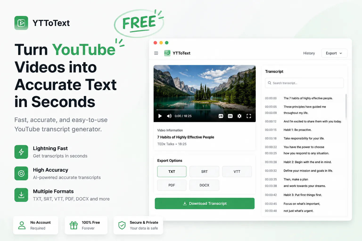 YTtoText Convert YouTube Videos to Text gallery image
