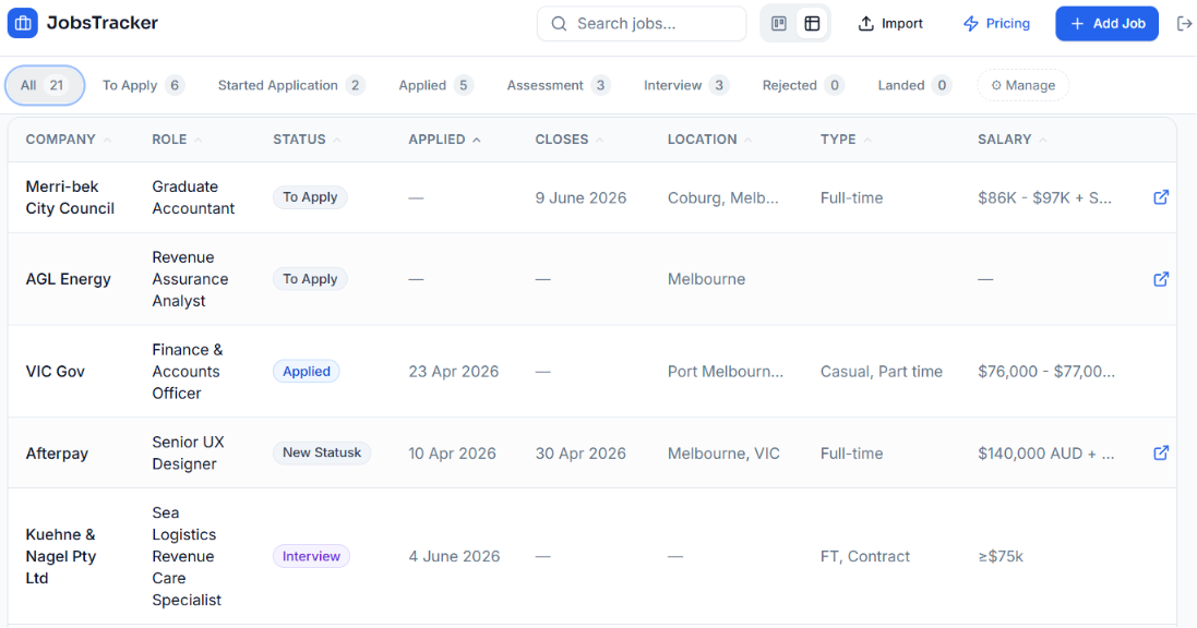 JobsTracker gallery image
