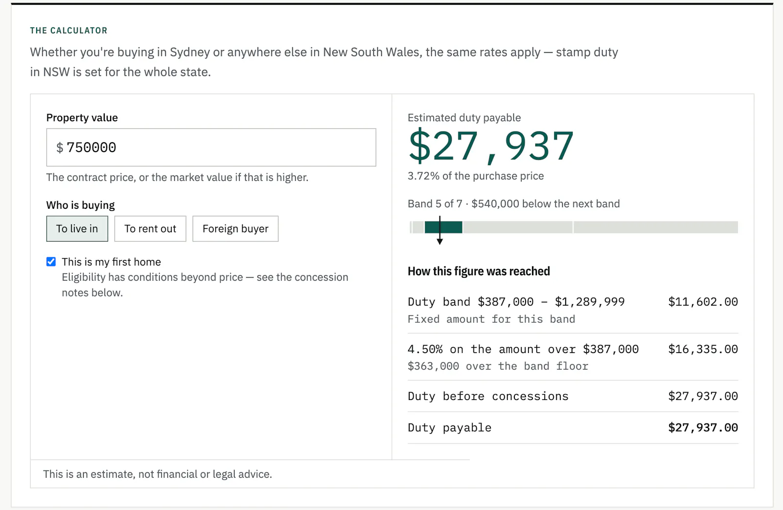 Workings — Stamp Duty Calculator screenshot 1