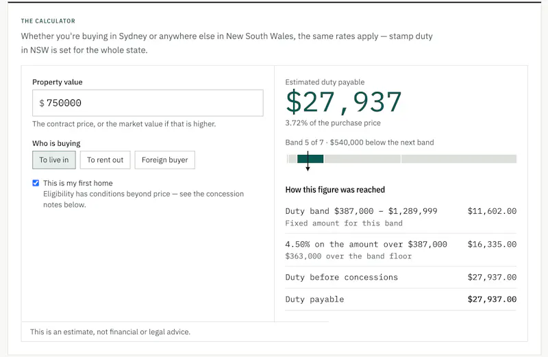 Workings — Stamp Duty Calculator screenshot 1