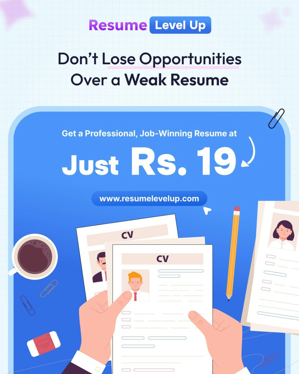Resumelevelup - Main product screenshot demonstrating key features and user interface