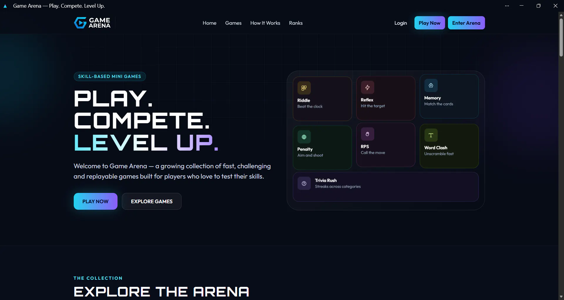 Game Arena — Play. Compete. Level Up. gallery image