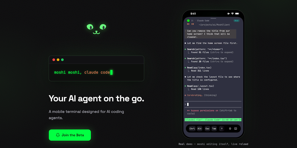 Moshi: iPhone'dan Kodlama Agent'larını Yönetmek!
